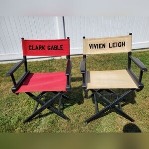 Rare Gone With The Wind Clark Gable Vivien Leigh Director Chair Set Replica